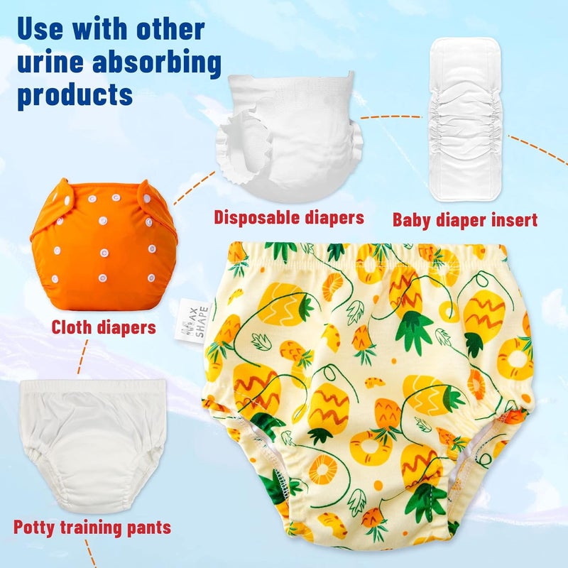 Max Shape Waterproof Rubber Training Underwear for Toddlers, Toddler Plastic Potty Training Underwear Toddler Rubber Swim Diaper Cover Pink 3T - Image 4