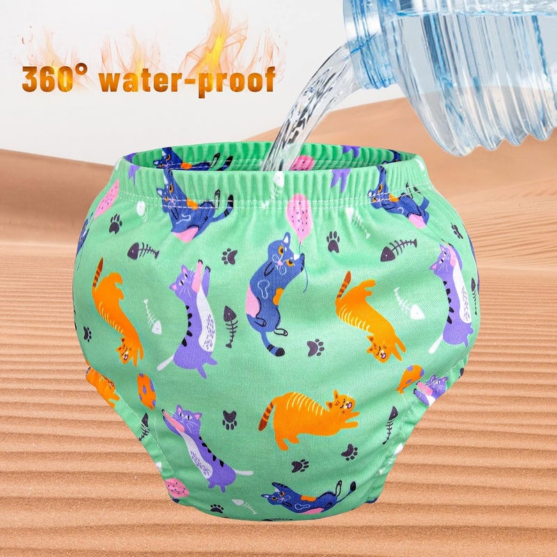 Max Shape Waterproof Rubber Training Underwear for Toddlers, Toddler Plastic Potty Training Underwear Toddler Rubber Swim Diaper Cover Pink 3T - Image 5