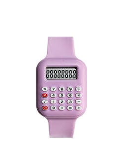 Generic Multifunctional Children's Watch Electronic Calculator Watch Primary School Student Watch Digital Electronic Watch (Purple)  - Image 2