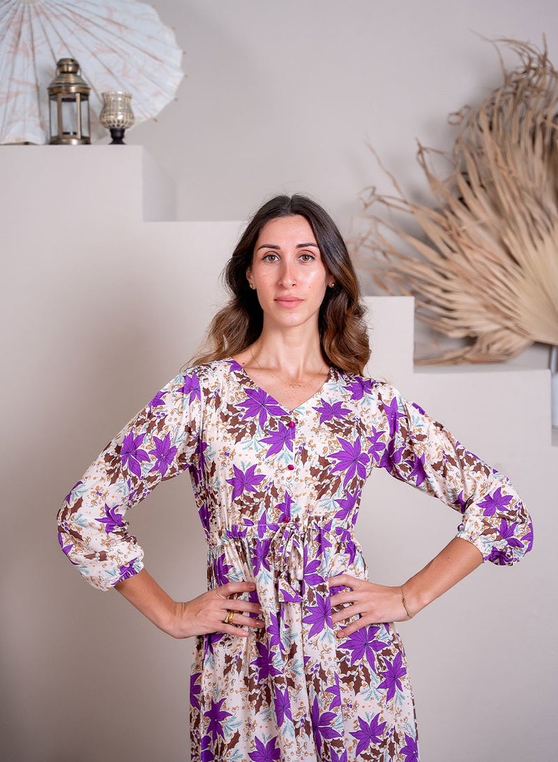 ايديال أزهار أرجوانية: فستان سيرين ماكسي - Image 3