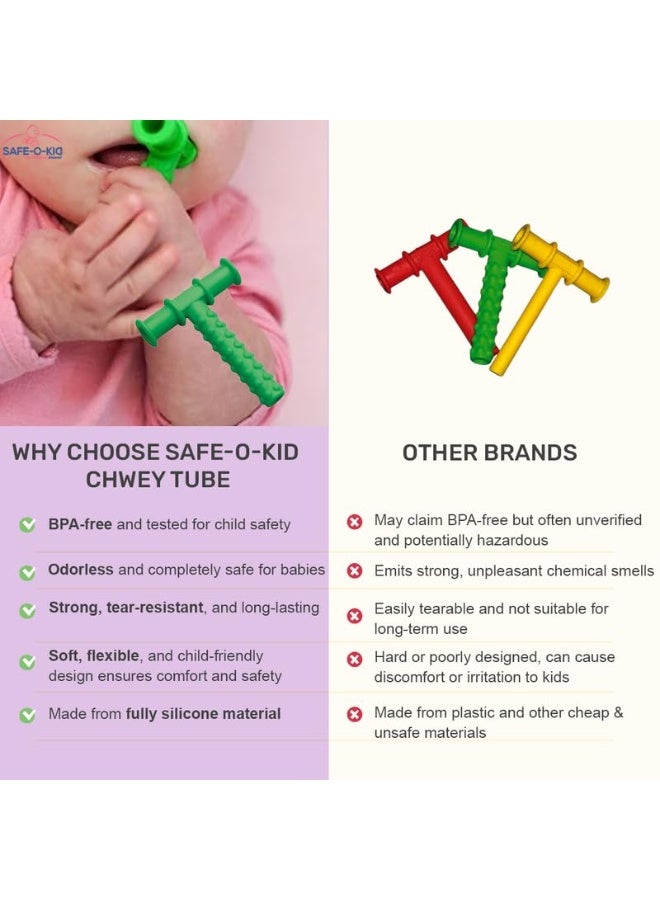 سيف-أو-كيد أداة علاج النطق غير السامة – أنبوب قابل للمضغ مصنوع من السيليكون الخالص الخالي من مادة BPA للأطفال الصغار - Image 5
