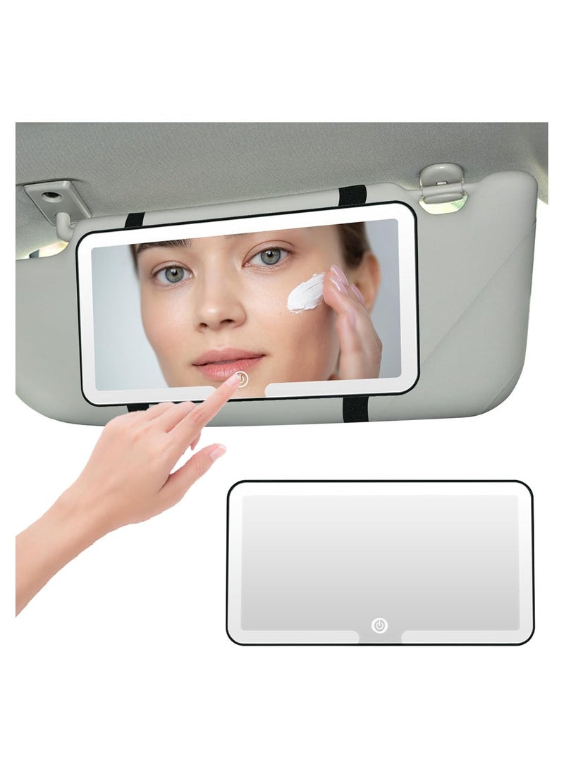 Beauty Lovers Cosmetics Car Vanity Mirror, Rechargeable Makeup Mirror with 3 Light Modes, Sun Visor Dimmable Touch Control, Vehicle Mirror, Makeup Light,Black - Image 1