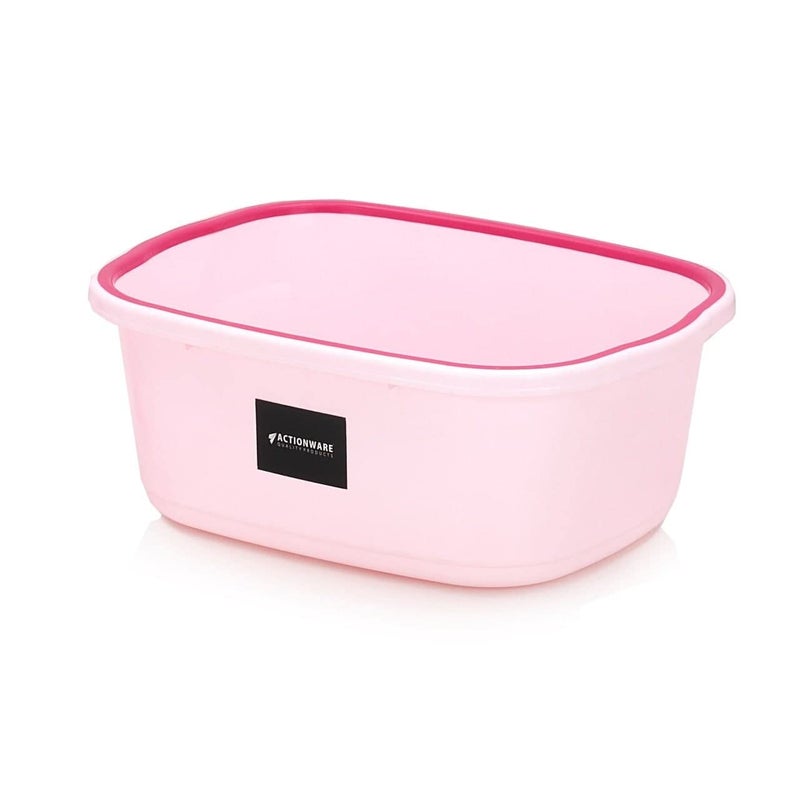 LANKESH ENTERPRISE Unbreakable Plastic Multipurpose Bathroom Tub Laundry Clothes Washing Bucket Tub Home Accessories Set Rectangular Small Kids Large Capacity Tub Design Pink - Image 2