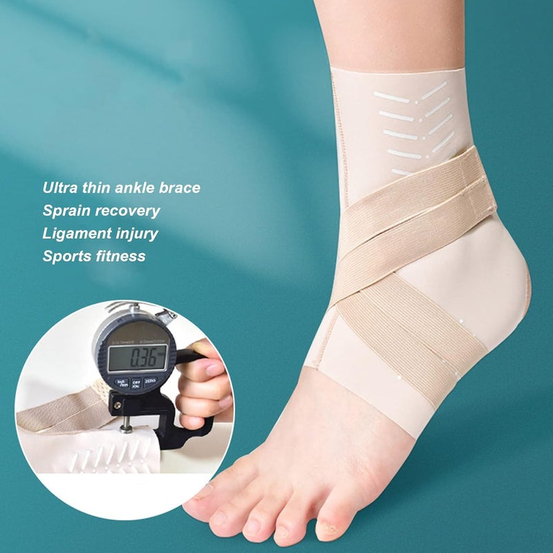 woobles Ankle Brace Support, 3 Sizes Breathable Adjustable, Sports Ankle Care Wrap Strap (Skin Color)(S) S - Image 5