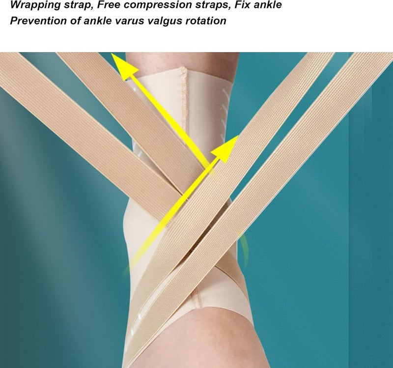 woobles Ankle Brace Support, 3 Sizes Breathable Adjustable, Sports Ankle Care Wrap Strap (Skin Color)(S) S - Image 4