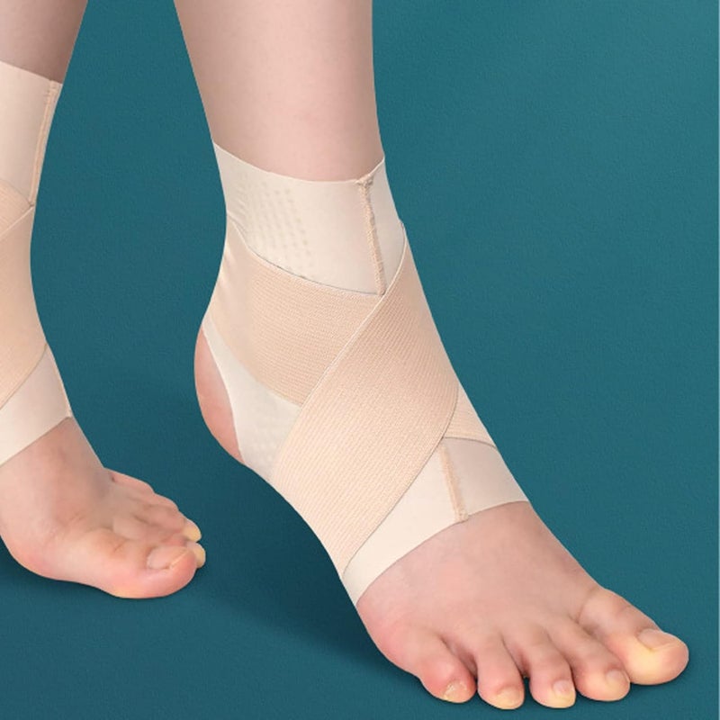 woobles Ankle Brace Support, 3 Sizes Breathable Adjustable, Sports Ankle Care Wrap Strap (Skin Color)(S) S - Image 3