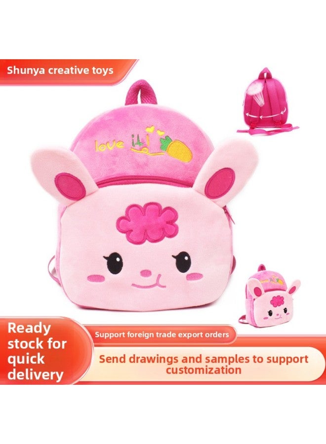 Cute Summer Breathable Kindergarten Small And Middle Class Baby Schoolbag 3-4 Years Old Cartoon Backpack For Boys And Girls-Color:Medium Summer Radish Rabbit-Dimensions:High About 28cm Wide About 23cm Thickness Of About 9cm - Image 2