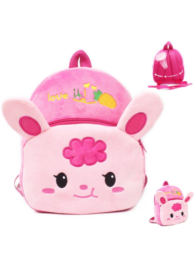 Cute Summer Breathable Kindergarten Small And Middle Class Baby Schoolbag 3-4 Years Old Cartoon Backpack For Boys And Girls-Color:Medium Summer Radish Rabbit-Dimensions:High About 28cm Wide About 23cm Thickness Of About 9cm - Image 1