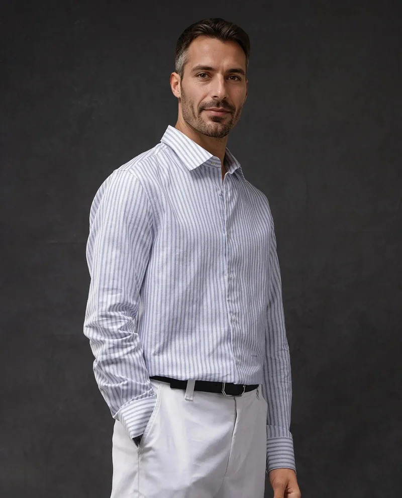 Rare Rabbit Men's Giza Cotton Cuff Link Shirt