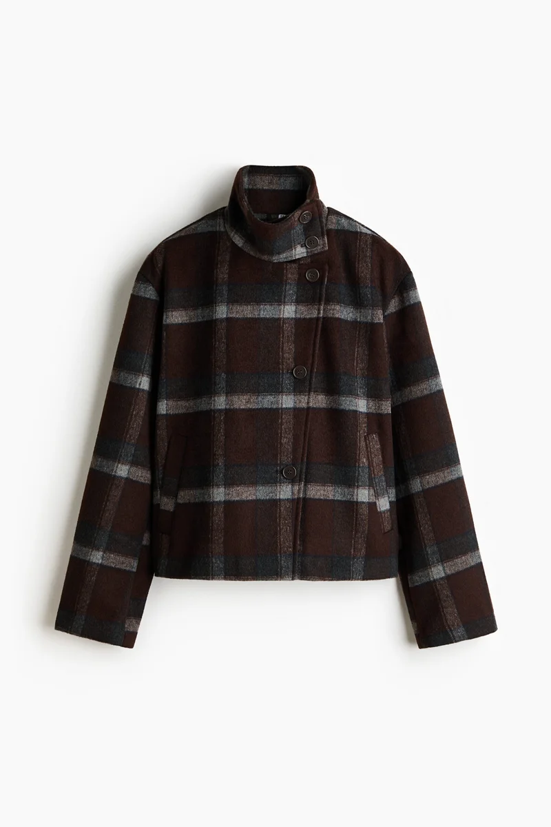 H&M  Felted funnel-collar jacket for Women | Best Price UAE