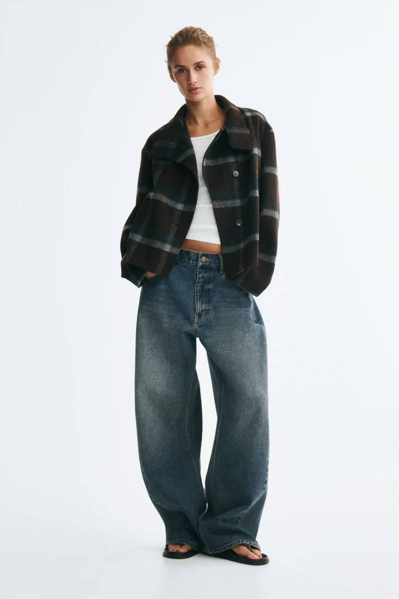 Felted funnel-collar jacket