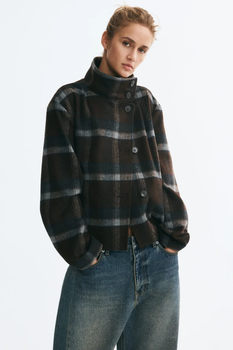 H&M  Felted funnel-collar jacket for Women | Best Price UAE
