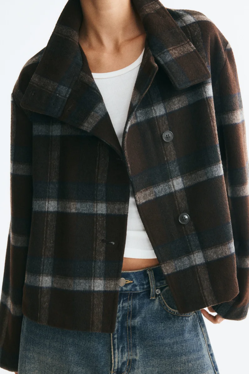 H&M  Felted funnel-collar jacket for Women | Best Price UAE