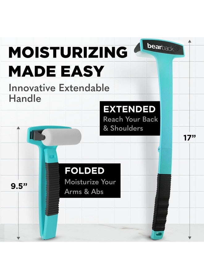 bearback bearback Lotion Applicator for Back & Body - Premium Long Folding Handle with 2 Rollers - Apply Self-Tanner, Lotion, Medication - American Small Business (Teal) - Image 3