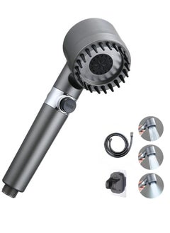 YOMYM Shower Filter Head High Pressure Bathroom Accessories Set to Remove Chlorine and Impurities, Massages Scalp Anti Hair Fall Dry Skin with Shower Hose and Shower Holder (3 Modes)  - Image 1