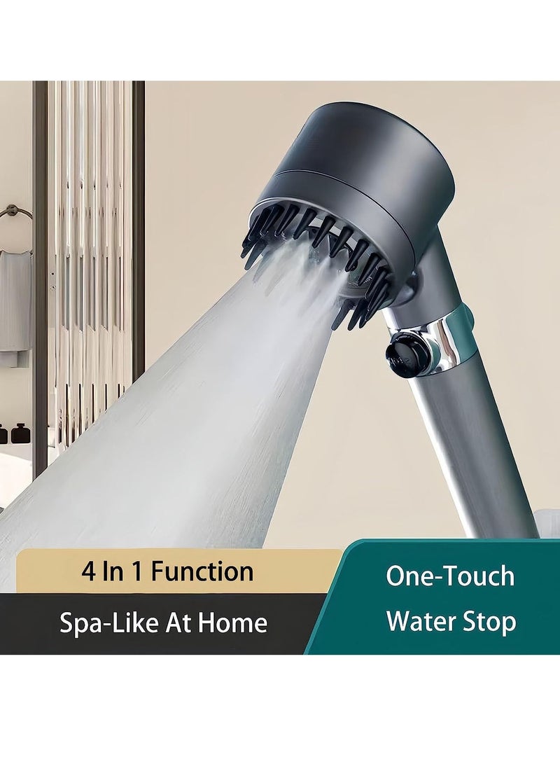 YOMYM Shower Filter Head High Pressure Bathroom Accessories Set to Remove Chlorine and Impurities, Massages Scalp Anti Hair Fall Dry Skin with Shower Hose and Shower Holder (3 Modes) - Image 2