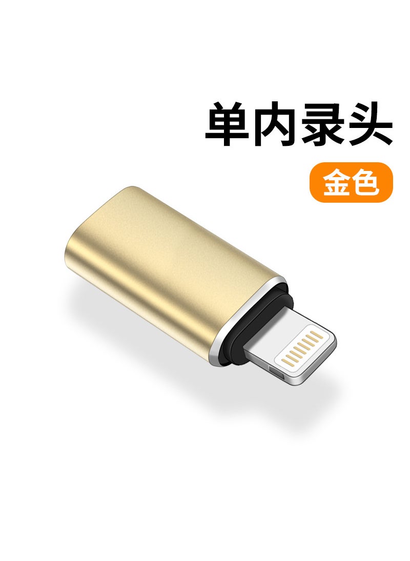 Generic - Android mobile phone universal internal recording head sound internal recording video unmanned live mobile phone internal recording plug shielding external soundApple internal recording head [lightning interface] gold Apple internal recording head [lightning interface] gold - Image 1