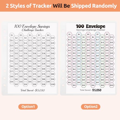 Zuozee 100 Envelopes Money Saving Challenge Binder, A5 Savings Binder for Planning and Saving $5050, Budget Binder with 25 Cash Envelopes and 3 Savings Challenges Trackers, Orange - Image 4