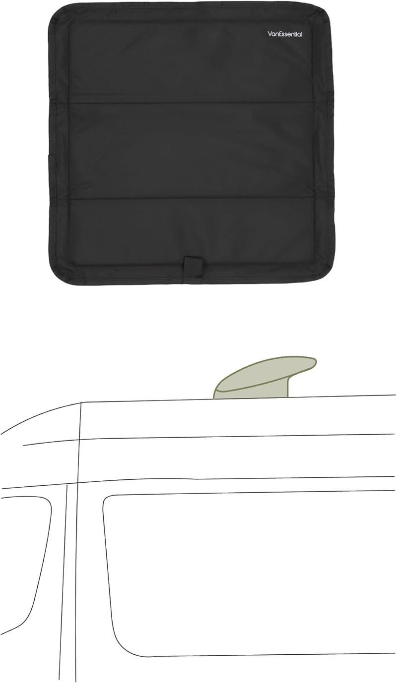 VanEssential Magnetic Insulated Blackout Roof Vent Cover Designed for (MaxxAir/Fantastic Fan) 16.5" x 16.5" - Black - Image 1