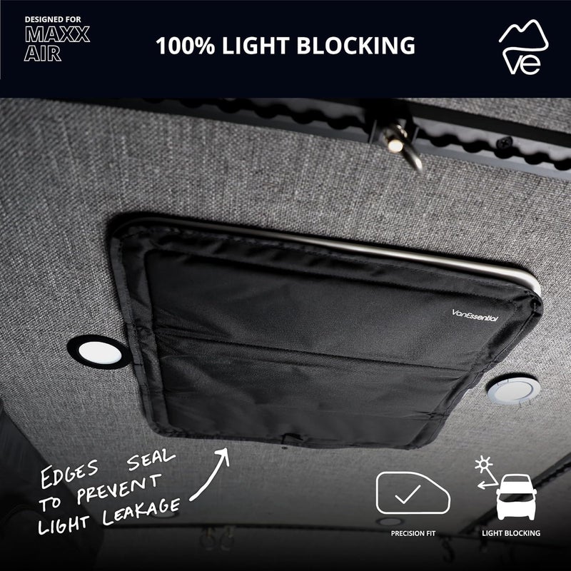 VanEssential Magnetic Insulated Blackout Roof Vent Cover Designed for (MaxxAir/Fantastic Fan) 16.5" x 16.5" - Black - Image 3