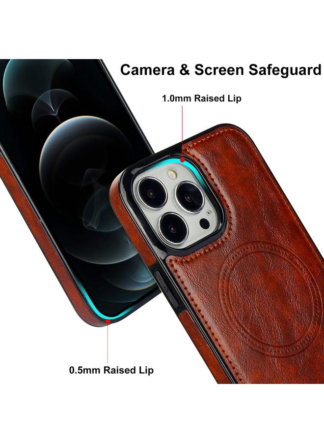 Zaboon Case For iPhone 12 Pro Max Retro Leather Invisible Stand MagSafe Phone Case - Image 4