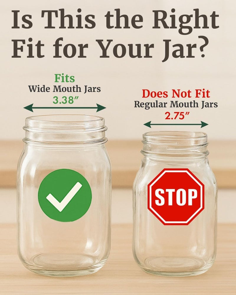 Elementi Mason Jar Fermentation Kit - Set of 4 Glass Fermenting Weights & Wide Mouth Mason Jar Fermentation Lids - Sauerkraut, Kimchi & Pickling Kit - Airlocks for Fermenting - Image 5