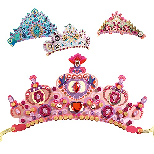 DJECO DIY Like A Princess Crown Craft Kit Create Your Own Mosaic Tiara Arts Crafts for Kids Fun Creative for Family Friends Perfect for Gift for Children 5 Years Girls Boys - Image 1
