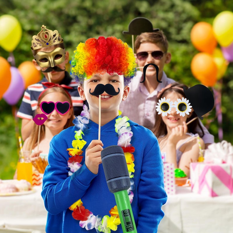 PPXMEEUDC 69PCS Colorful Photo Booth Props Set Novelty Funny Hats Wigs Glasses Props Sign Perfect for Graduation Birthday Bachelorette and All Occasions - Image 5