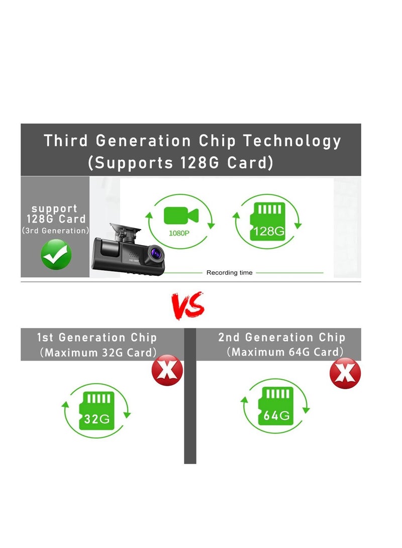 AROAQ 3 Camera Lens HD 1080P Dash Camera Dual Lens Video Recorder Black Box  Parking Monitoring - Image 3