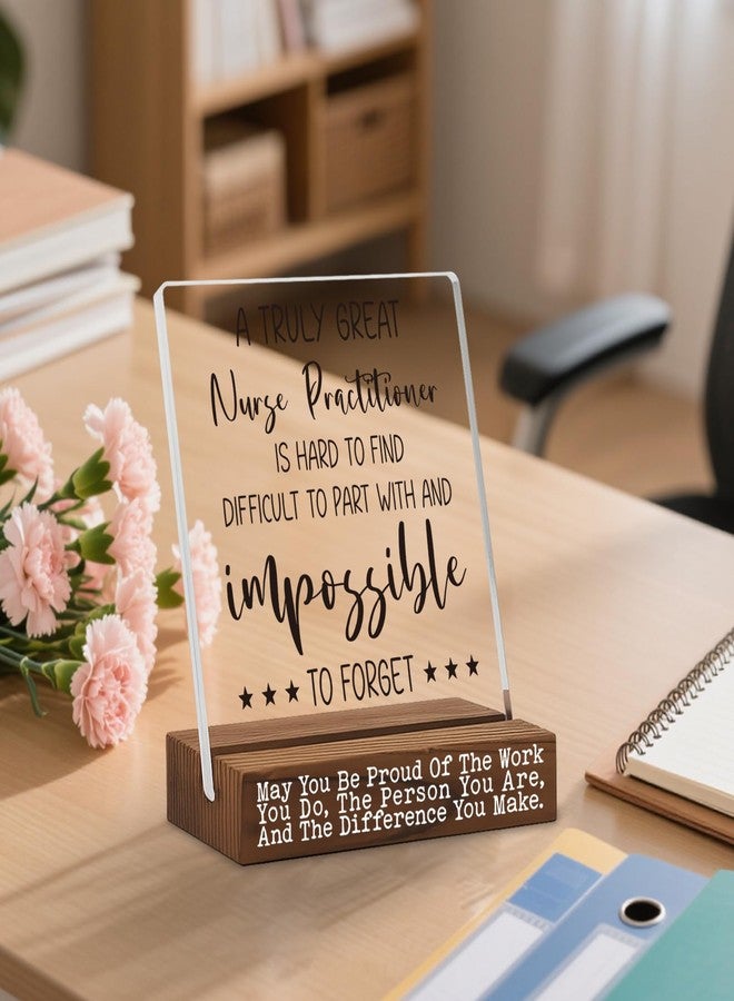 YODOCAMP Nurse Practitioner Desk Sign with Thank You Quote, Appreciation Gift for Women Men, Inspirational Acrylic Plaque for NP Retirement, Graduation, Promotion, Office Decor from Patient Team TZ295 - Image 2
