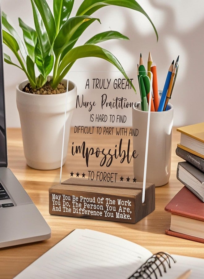 YODOCAMP Nurse Practitioner Desk Sign with Thank You Quote, Appreciation Gift for Women Men, Inspirational Acrylic Plaque for NP Retirement, Graduation, Promotion, Office Decor from Patient Team TZ295 - Image 3