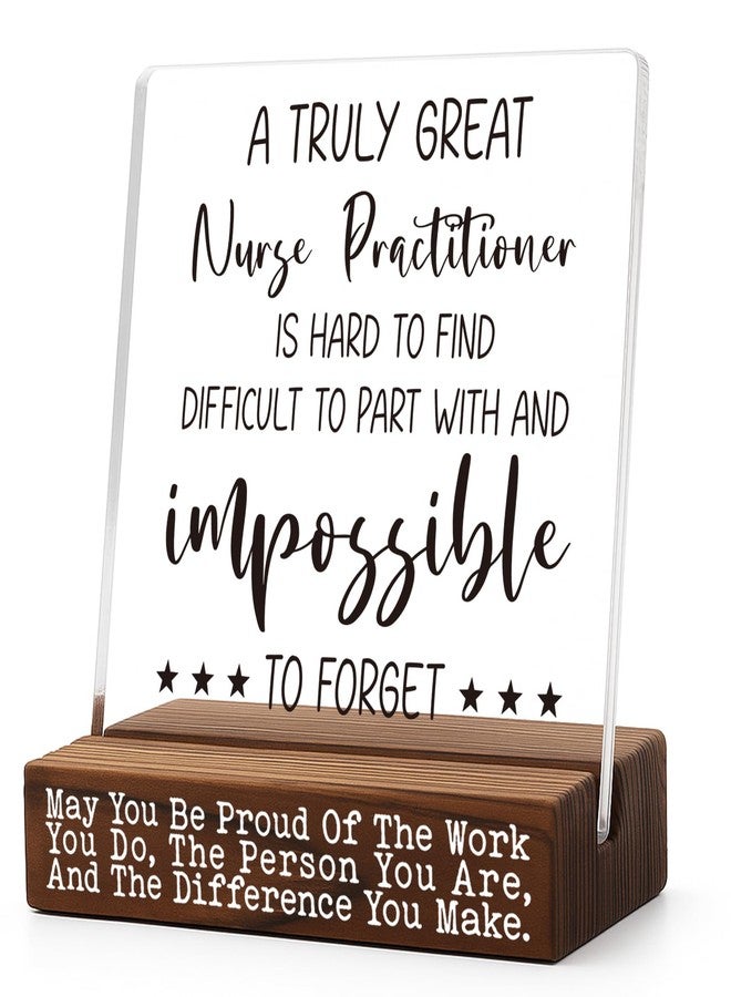 YODOCAMP Nurse Practitioner Desk Sign with Thank You Quote, Appreciation Gift for Women Men, Inspirational Acrylic Plaque for NP Retirement, Graduation, Promotion, Office Decor from Patient Team TZ295 - Image 1