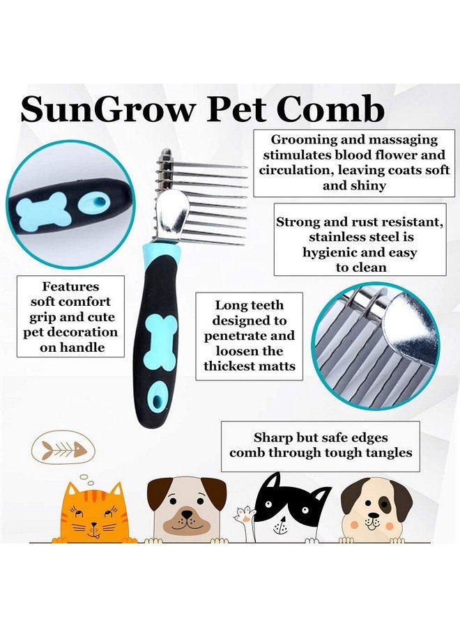 SunGrow Poodle Dog & Bunny Comb Dematting and Detangler Long Hair, Thick Undercoat Brush, for Rabbit, Persian, Maine coon Cat - Image 4