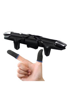 T I G O Haptic Integrated Clamping Trigger Mobile Game Controller for PUBG/Fornite/COD Integrated High sensitivity Mobile Triggers Aim Button Shooter Joystick Compatible with all smartphones Mobile Gaming Trigger with 1 Pair Of Glove  - Image 1