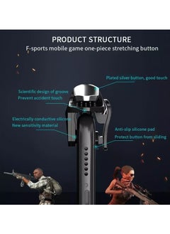 T I G O Haptic Integrated Clamping Trigger Mobile Game Controller for PUBG/Fornite/COD Integrated High sensitivity Mobile Triggers Aim Button Shooter Joystick Compatible with all smartphones Mobile Gaming Trigger with 1 Pair Of Glove  - Image 3