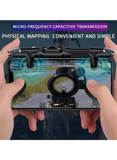 T I G O Haptic Integrated Clamping Trigger Mobile Game Controller for PUBG/Fornite/COD Integrated High sensitivity Mobile Triggers Aim Button Shooter Joystick Compatible with all smartphones Mobile Gaming Trigger with 1 Pair Of Glove  - Image 2