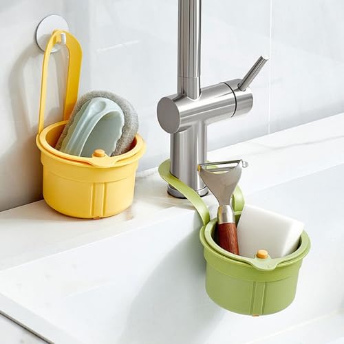 SECRET DESIRE Kitchen Sink Drain Strainer Basket Food Catcher Corner Hanging Sink Strainer Green - Image 4