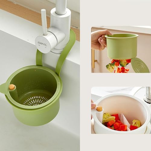 SECRET DESIRE Kitchen Sink Drain Strainer Basket Food Catcher Corner Hanging Sink Strainer Green - Image 3