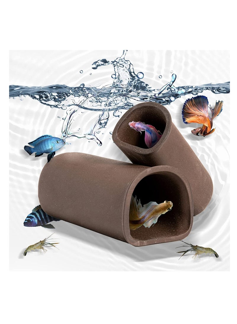 SYOSI 2 قطعة زينة حوض السمك كهف-كهف بلكو-زينة حوض السمك-صخور حوض السمك-إكسسوارات السمك-كهف الصخور-سمكة بيتا للزينة للاختباء و بلكو و صخور سمكة بيتا و الروبيان و السيكلدس - Image 1