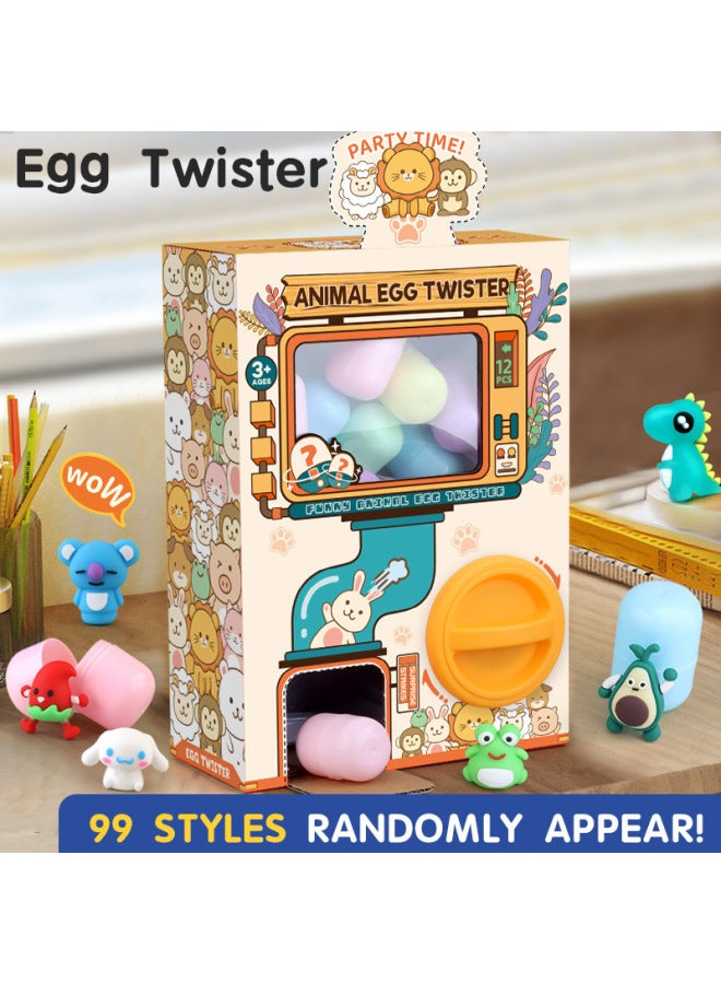 Egg Twisting Machine Blind Box Children's Surprise Funny Egg Doll Catching Doll Machine Egg Twisting Machine Toy Gift Items Wholesale-Color:Large Animal Egg Twisting Machine [color Box] (including 12 Eggs) - Image 3