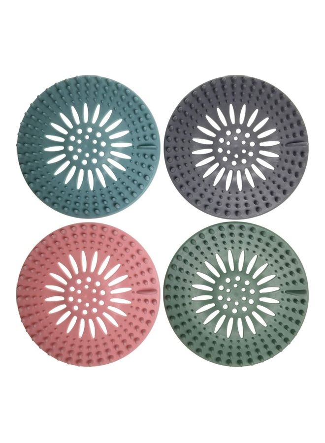 4-Piece Sink Strainer Drain Stopper Shower Filter Multicolour - Image 1