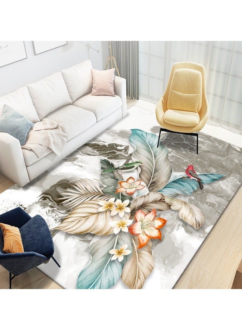 Loquat سجادة منزلية حديثة بسيطة مستطيلة قابلة للغسيل (سجادة فقط) - Image 1