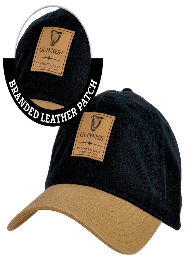 Guinness Black & Caramel Baseball Cap with Leather Patch - Image 3