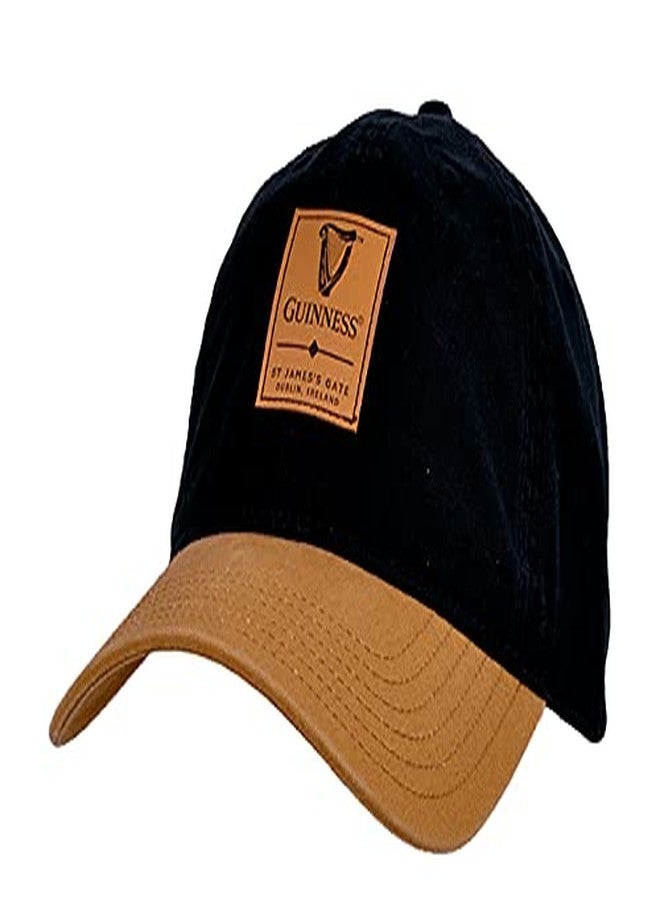 Guinness Black & Caramel Baseball Cap with Leather Patch - Image 1