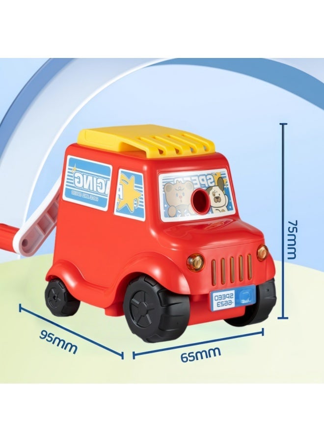 مبراة أقلام رصاص يدوية للأطفال، على شكل سيارة كرتونية، مبراة أقلام رصاص صغيرة محمولة، مبراة أقلام رصاص لطيفة وممتعة. قابلة للتعديل، مناسبة للأقلام الملونة، للأطفال والطلاب والصفوف الدراسية والمنزل والمكتب، سيارة حمراء. - Image 3