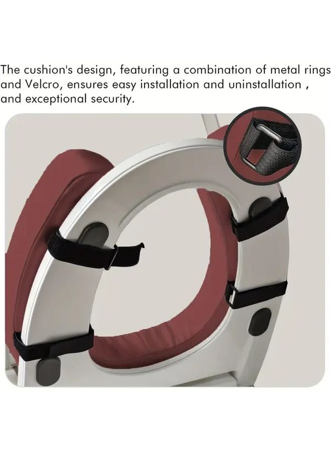 مقعد مرحاض مرتفع أحمر مع إسفنج عالي الكثافة غير قابل للانزلاق لزيادة الارتفاع بعد الجراحة - Image 5