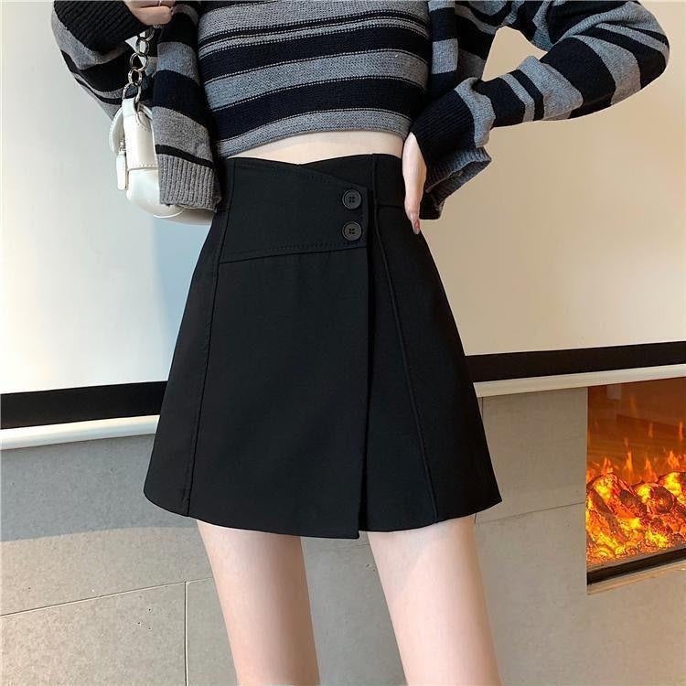 Spring Autumn Casual Skirt Shorts Women Ins Loose Slimming regular black suit with excellent lining