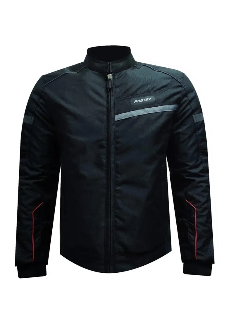 Ebakbak Motorcycle Jacket Shoulder Elbow Back Protection Ce Approved Maxdura 600-D Durable Fabric Black Courier Motor Jacket  - Image 2