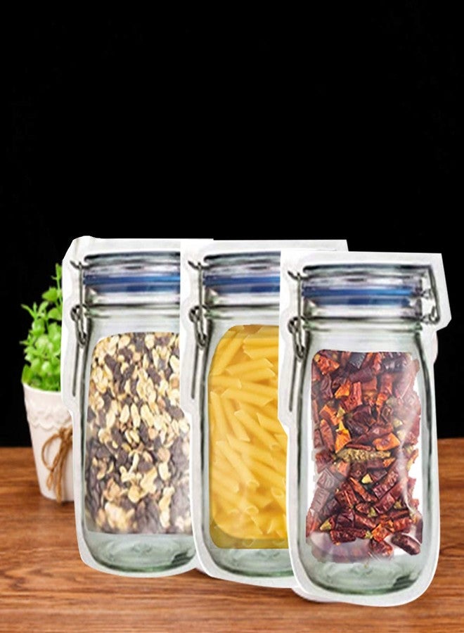 anGrace 30 Wide Mouth Mason Jar Bags - Reusable Airtight Food Storage Bags | Leak-Proof Saver for Travel & Camping - Image 4