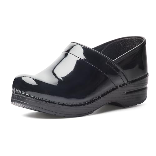 Dansko Women’s Professional Slip-On Clogs –Rocker Sole and Arch Support for Comfort-Ideal for Nursing, Food Service, Healthcare Black Patent 12.5-13 M US - Image 1